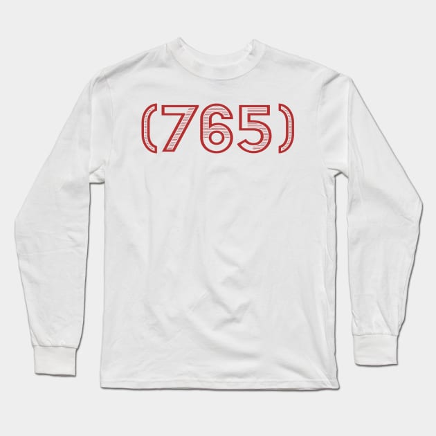 (765) Muncie / West Lafayette Indiana Area Code Long Sleeve T-Shirt by quirkyandkind